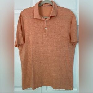 Loro Piana Polo Shirt Linen Short Sleeve Orange size XL